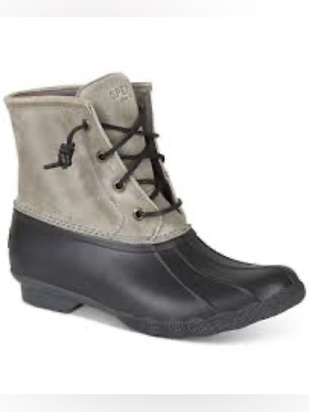 New!! Sperry Women's Gray Suede and Black Rubber Duck Boots- 7.5